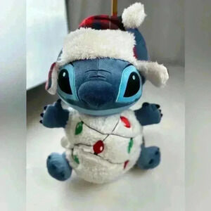 Disney Stitch Stuffed Toy Light Up Christmas Holiday LED 34cm